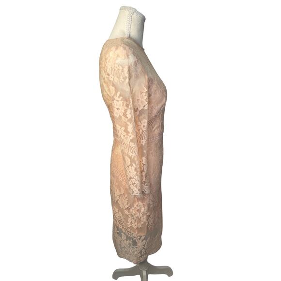 Bebe Slit Lace Mini Dress Blush Pink Women’s 4 Bridalcore Balletcore Coquette - Picture 11 of 16